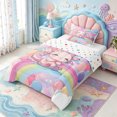 thumbnail image 2 of Manfei Cartoon Axolotl Twin Comforter Sets,Colorful Salamander Bedding Set,Polkadot Reversible,2pcs,1 Comforter and 1 Pillowcase, 2 of 7