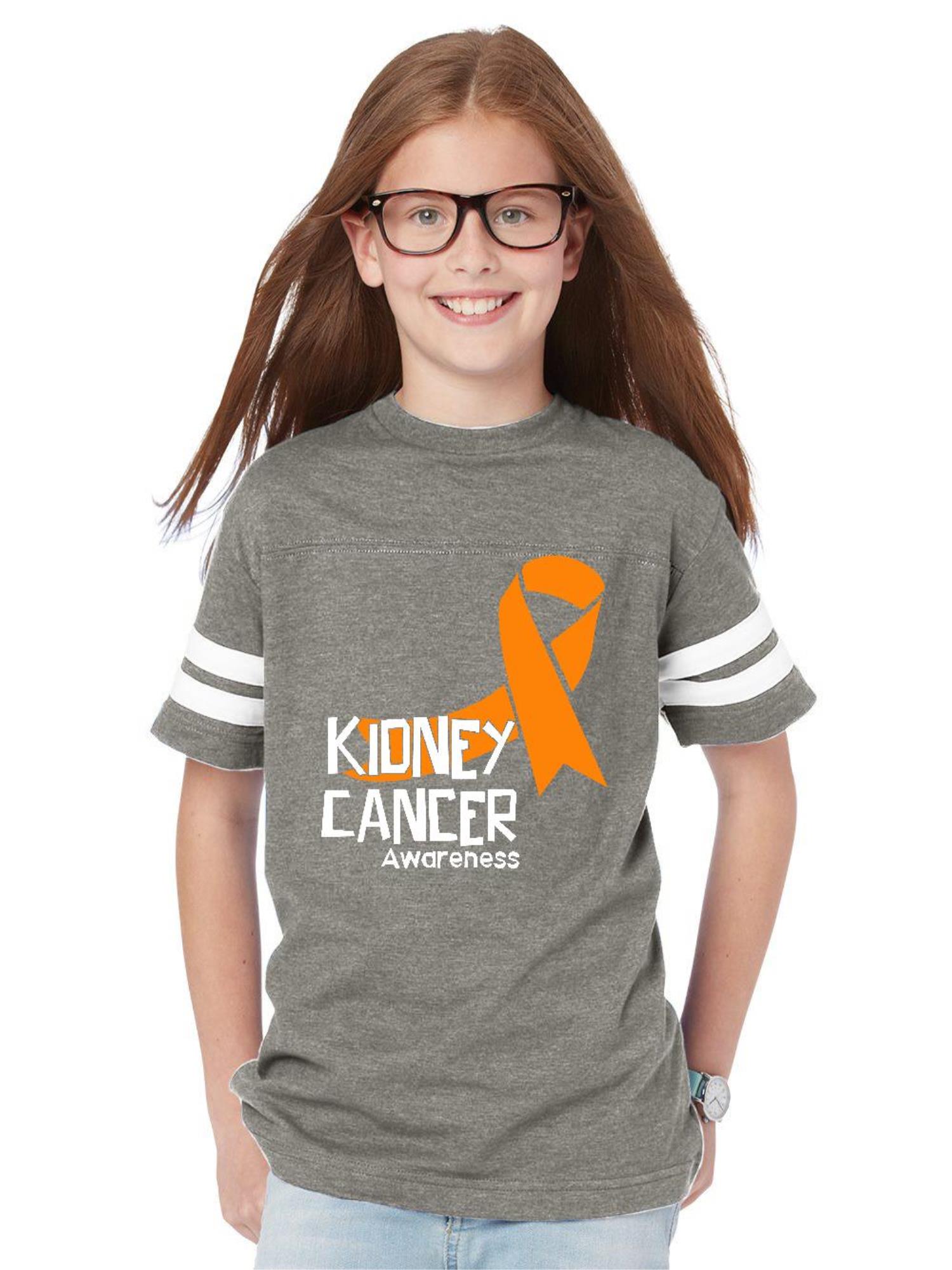Normal is Boring Youth Kidney Cancer Awareness Football Fine Jersey T