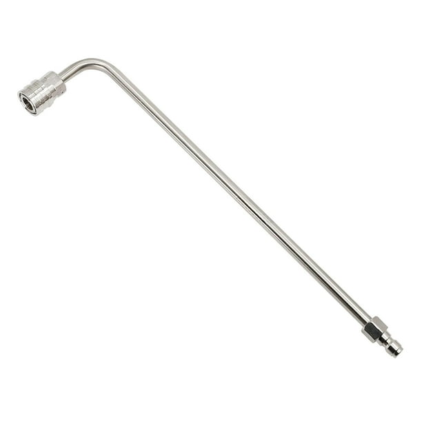 Varilla de extensión angular para canaletas de hidrolavadora, de acero inoxidable, resistente al desgaste 340 mm en forma de L