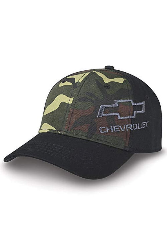 Chevrolet Logo Camo Black Bill Baseball Cap