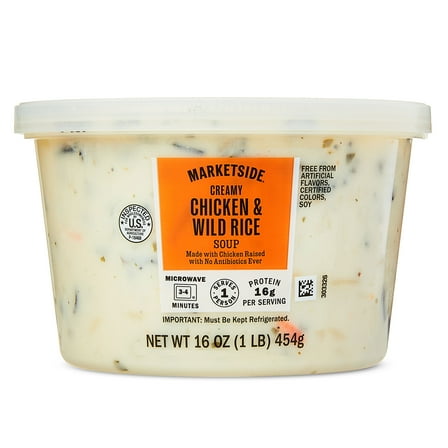 Marketside Creamy Chicken & Wild Rice Soup, Fresh Deli Soup, 16 oz Cup