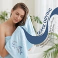 thumbnail image 5 of REGALWOVEN Pure Cotton Embroidered Hand Towels, 2 Pack Ultra Soft Absorbent Floral Bathroom Towels Quick Dry for Guest Room Vanity Blue 29" x 13", 5 of 7