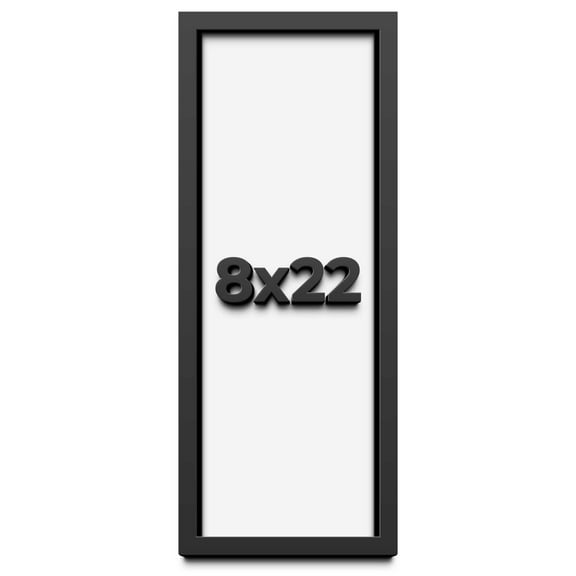 8x22 Shadow Box Frame Black | 1 inches Deep Real Wood Contemporary Shadowbox Display Frame | UV
