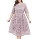 thumbnail image 1 of Vestido de encaje de talla grande para mujer Floral media manga A-Line elegante vestido de noch CACAGOO Vestido, 1 of 7