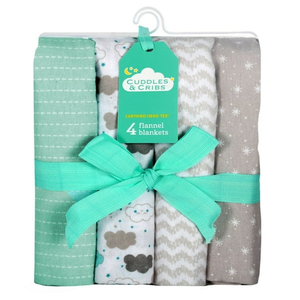 Sadaqat Limited Cuddles & Cribs 4 Pack Baby Receiving Blankets 30 by