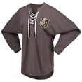 thumbnail image 2 of Women's Fanatics Charcoal Vegas Golden Knights Spirit Lace-Up V-Neck Long Sleeve Jersey T-Shirt, 2 of 4