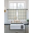 thumbnail image 2 of Buffalo Plaid Tier Curtains 24 Inch Length,Sheer Curtains for Bedroom Living Room Slate Blue Grey Farmhouse Gingham Striped Short Kitchen Curtains Drapes for Small Half Window 27.5"x24" 2 Panels, 2 of 7