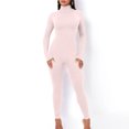 thumbnail image 2 of HAPIMO Women's Fitness Jumpsuit One-Piece Tights Summer Discount Sale Solid Long Sleeve High Neck Trousers for Girls Leisure Yoga Sports Slim Fashion Comfy Pink M, 2 of 5
