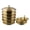Brass/Gold, variant on Communion Ware 5 Holy Wine Serving Trays with a Lid & 3 Stacking Bread Plates with a Lid Stainless Steel - (Mirror/Silver)