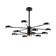 thumbnail image 1 of Lampara de techo estilo industrial hierro forjado negro con dorado lampara downlight ilios innova  12 + 1 luces, 1 of 9