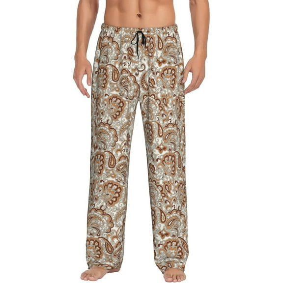 Hirioo Indian Paisley1 for Men's PJ Pajama Pants Sleep Pants Men's Home Trousers with Pockets,S-3XL-Small