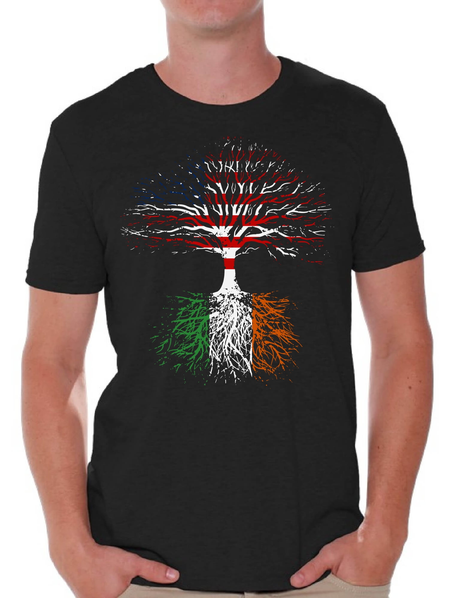 Awkward Styles Irish Roots Tshirt St. Patrick's Day Shirt Men Irish  American T Shirt Funny Irish Gifts for Him Irish Heritage Irish American  Tree Irish Flag T Shirt St. Paddy's Day Usa