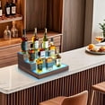 thumbnail image 3 of 3 Tier Wine Rack with Light LED Liquor Bottle Display Case Acrylic Illuminated Bar Bottle Display Shelf RGB Lighting for Home Commercial Bar Party, 3 of 8