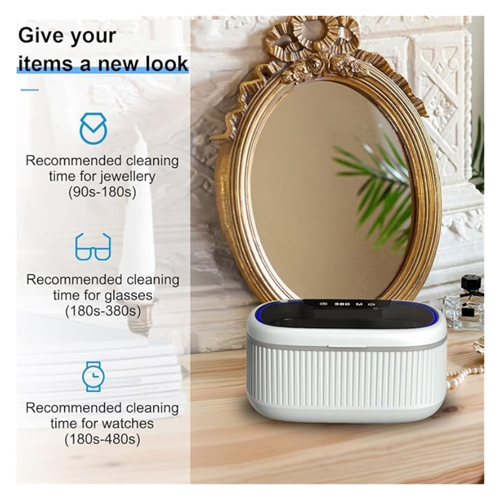 45kHz 360° Deep Cleaning Machine Touch Operation Multi-Function Ultrasonic Jewelry Cleaner