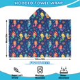 thumbnail image 2 of Mermaid Sea Princess Pattern Hooded Bath Towel，60"x35" for Ages 3 To 12 Kids, Quick Dry Lightweight Soft Microfiber Hood Beach Towel Cover Up for Kids, 2 of 7