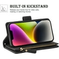 thumbnail image 5 of Wallet Case Compatible with iPhone 12 Pro Max (6.7 inch), Premium PU Leather Zipper Flip Folio Wallet RFID Blocking with Wrist Strap Kickstand Protective Case - Black, 5 of 11