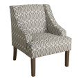 thumbnail image 1 of HomePop Finley Traditional Wood and Cotton Swoop Arm Accent Chair in Gray, 1 of 6