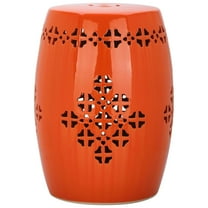 Safavieh  Quatrefoil Orange Ceramic Decorative Garden Stool