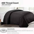 thumbnail image 3 of California Design Den Twin/Twin XL Size Duvet Cover - 400 Thread Count, 100% Cotton Sateen, Comforter Cover - Black, 3 of 8
