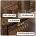 thumbnail image 3 of S-HOME 22 Inch Wide Fluted Nightstand With Charging Station, Wood 3 Drawer Dresser, Large Bedside Table For Living Room，Walnut, 3 of 8