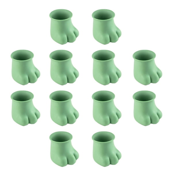 12 fundas de silicona para patas de mesa, funda protectora para patas de taburete y taza de muebles Verde Redondo L