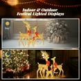 thumbnail image 3 of Ktaxon 3D Lighted Christmas 3-Piece Deer Set Outdoor Yard Decoration Set LED Lights, Stakes - Gold, 3 of 10