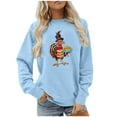 thumbnail image 4 of WFJCJPAF 2025 New Thanksgiving Tops for Women Plus Size ,Womens Casual Printed Round Neck Long Sleeved Top Loose Sweatshirts,Thanksgiving Tops for Women - Light Blue XXL, 4 of 4