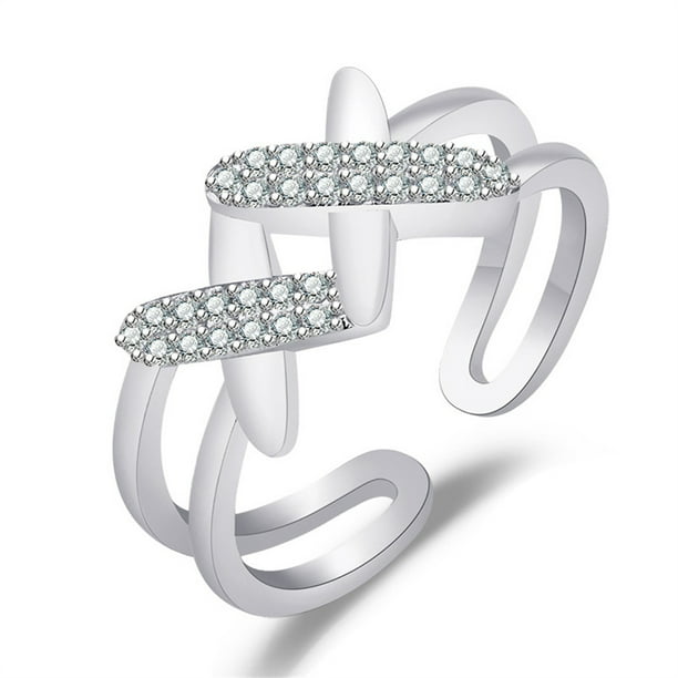 Anillo abierto para mujer, elegante esposa, novia, joyería de mano para fiesta, regalo de aniversario de boda, accesorios de disfraz para mujer Ropa, zapatos y accesorios Miscelánea Silber Minnieouse AP010849-02