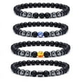 thumbnail image 2 of Frosted Black Bead Magnetic Anklet European and American Retro Snowflake Stone Color Stone Magnetic Anklet Decoration, 2 of 6