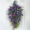 thumbnail image 5 of CLEARANCE! Artificial Purple Tulip Wreath Home Decoration Wreath for Front Door Floral Flower Garland Wedding Decoration, 5 of 5