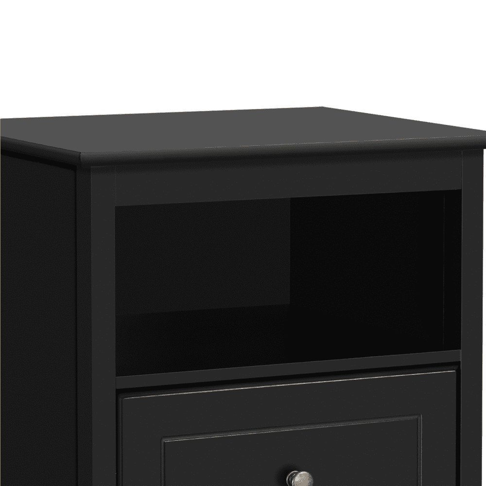 Yaheetech Nightstands with 2 Drawers & Open Shelf, Wooden Bedside Tables for Bedroom, Black