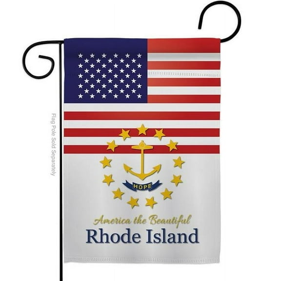Americana Home & Garden G142591-BO 13 x 18.5 in. USA Rhode Island American State Vertical Garden Flag with Double-Sided House Decoration Banner Yard Gift