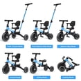 thumbnail image 3 of KORIMEFA 6-in-1 Toddler Bike with Push Handle for 1-4 Years Old Kids, Folding Toddler Tricycle Kids Trikes Tricycle, Gift & Toys for Boy Girl, Balance Training, Removable Pedals,Black, 3 of 9