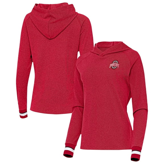 Women's Antigua Scarlet Ohio State Buckeyes Trek Pullover Hoodie