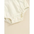 thumbnail image 6 of Argulvti Newborn Baby Girls Romper, Cotton Fly Sleeve Embroidery Letters Summer Bodysuit for Casual Daily, 6 of 7