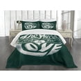 thumbnail image 3 of Ambesonne Hippie Quilted Bedspread Set 3 Pcs, Grunge Art Words Circle, King Size, Dark Green White, 3 of 5
