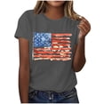 thumbnail image 2 of Mifsaly Patriotic Shirts for Women Crewneck Short Sleeve Tops Summer Casual Cotton American Flag Graphic T Shirts 2026 XXL, 2 of 6