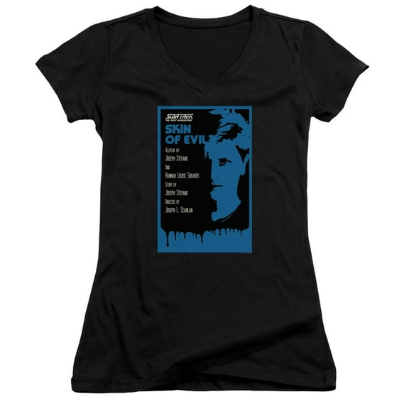 Star Trek Tng Season 1 Episode 23 Junior Women's V-Neck T-Shirt Black