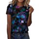 thumbnail image 1 of Gibobby Camiseta de manga corta para mujer Mujeres Daily Tie Dyed Vintage Print O Neck Tops Manga corta Cuello redondo Camiseta 3D Impreso Flower Loose Side S(Azul oscuro,XL), 1 of 4