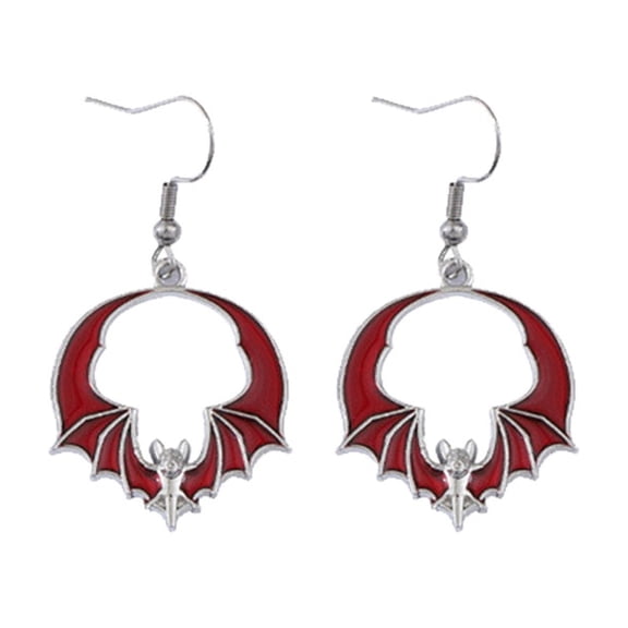 Nnndbs Halloween Bat Earrings for Women, Alloy Dangle Drop Earrings, Dark Bat Pendant Jewelry for Halloween Party Accessories