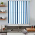 thumbnail image 5 of Blue Stripe Sheer Curtains 63 Inches Long, Ombre Geometric Farmhouse Vertical Striped Light Filering Curtains, Breathable Simi Curtain Privacy Drapes for Living Room Bedroom Window Treatment, 5 of 9