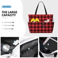 thumbnail image 3 of Balery Buffalo Plaid Red Black Beach Travel Bag - Water-Resistant, Large Capacity Lightweight Tote with 7 Pockets for Women and Men - Perfect for Beach, Pool, Gym, and Travel, 3 of 7