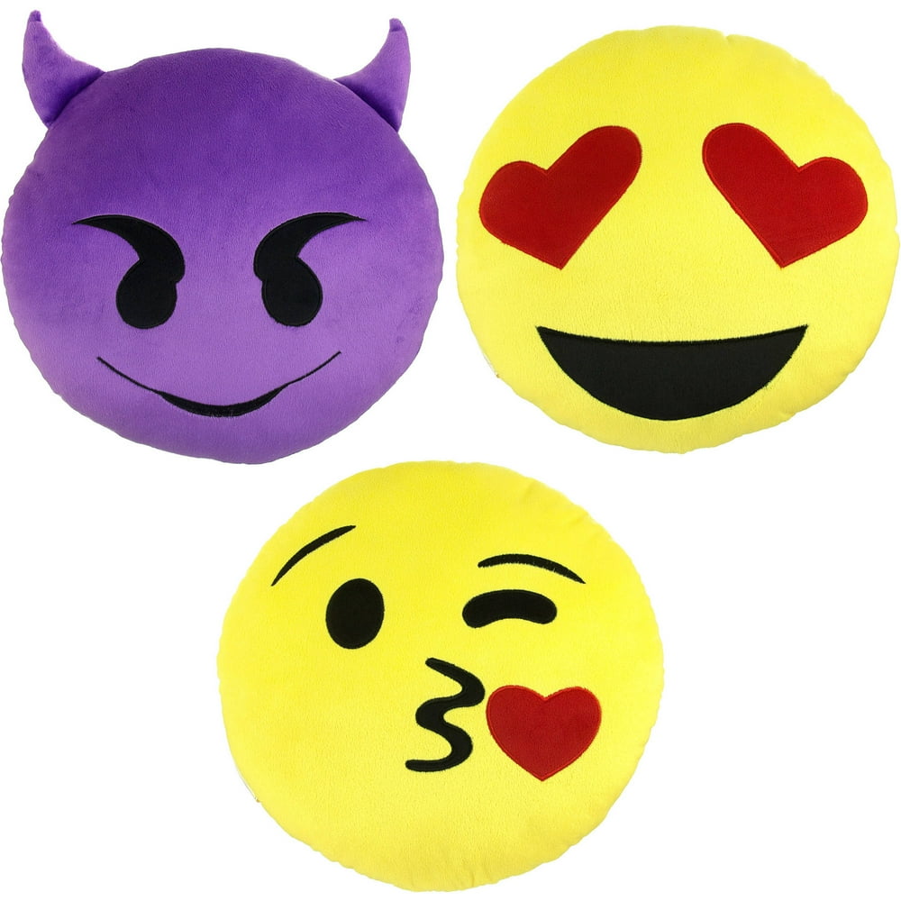 Emoji Expressions 3Piece Emoji Pillow Set