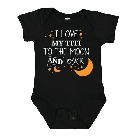 

Inktastic I Love My Titi to the Moon and Back Boys or Girls Baby Bodysuit