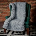 thumbnail image 2 of Chunky Knit Throw Blanket, Bundle with Knitted Throw Pillow - Bulky, Soft, Fluffy - Boho Gift, 2 of 5