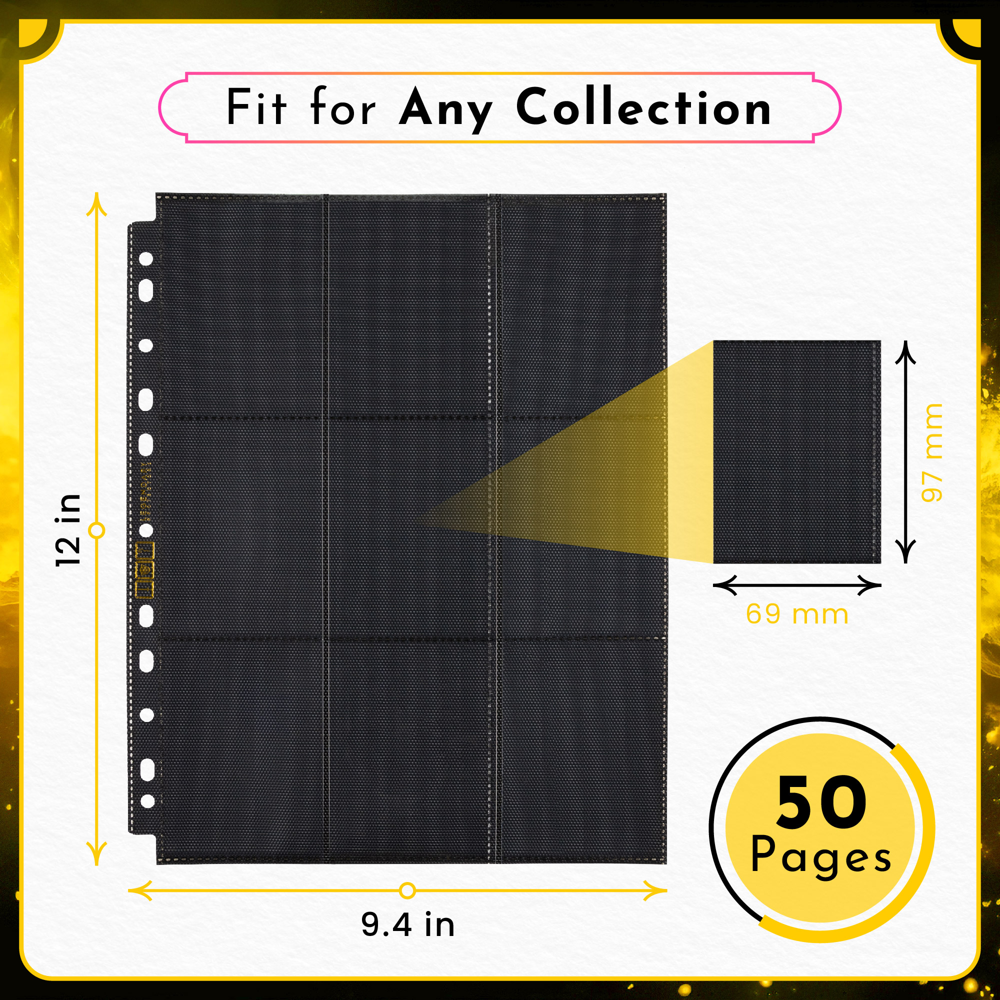 Legendary Protectors 18 Pocket Side-Loading Card Pages, 9 Pocket Double-Sided Sleeve Pages, Holds 900 Cards Total for Trading Card Pages or Sports Card Pages