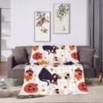 thumbnail image 2 of XMXY Fleece Throw Blanket for Couch, Spooky Halloween Scary Cat Lightweight Plush Fuzzy Cozy Soft Bed Blankets and Throws for Sofa, 80"x60" inches, 2 of 8