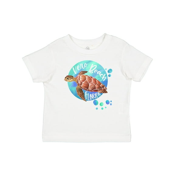 Inktastic Vero Beach, Florida Swimming Sea Turtle with Bubbles Boys or Girls Baby T-Shirt