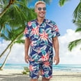 thumbnail image 2 of Alaiyaky Hawaiian Shirts for Men, Mens T Shirt and Short Bucket Hat Sunglasses Set Short Sleeve Tropical Summer Beach Vacation Fancy Costume Adult Outfit, 2 of 7