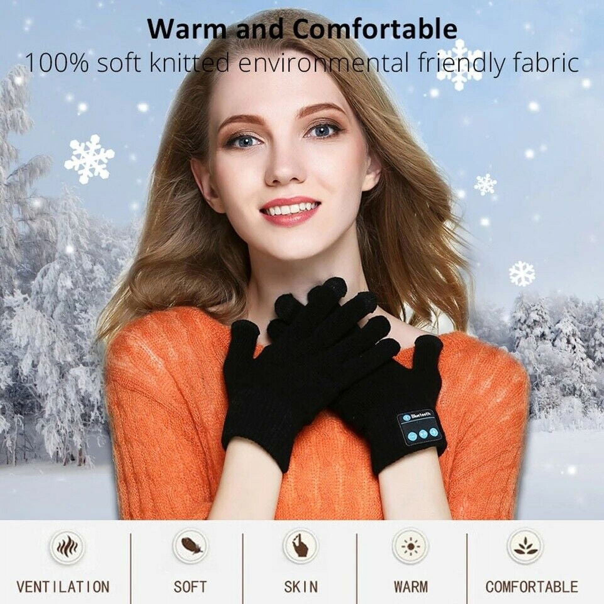 GRNSHTS Rechargeable Wireless Bluetooth Gloves, Winter Warm Gloves